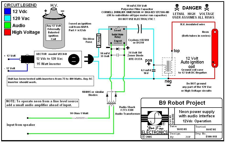 The B9 Robot Builders Club speaker capacitor wiring 